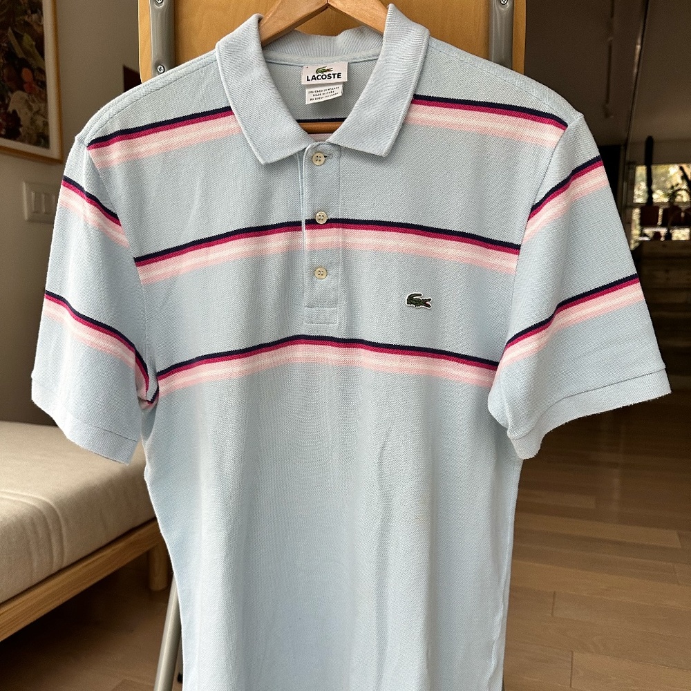 Lacoste x light blue polo